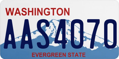 WA license plate AAS4070