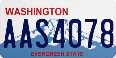 WA license plate AAS4078