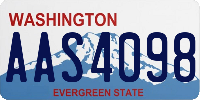 WA license plate AAS4098