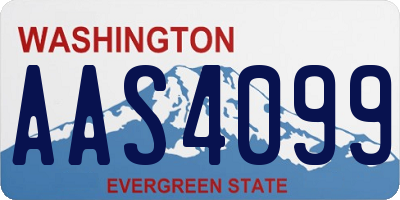 WA license plate AAS4099