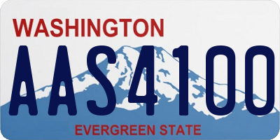WA license plate AAS4100