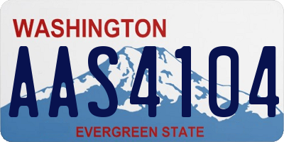 WA license plate AAS4104