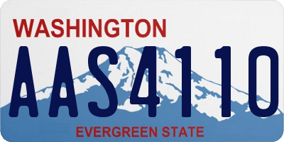 WA license plate AAS4110