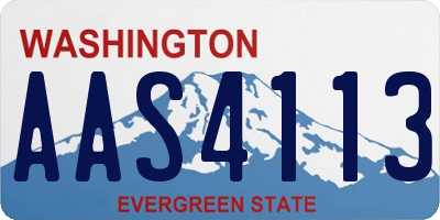WA license plate AAS4113