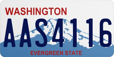 WA license plate AAS4116