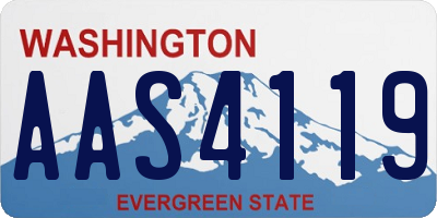 WA license plate AAS4119