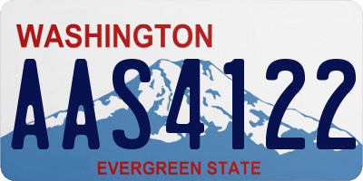 WA license plate AAS4122