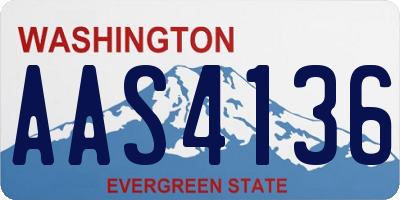 WA license plate AAS4136