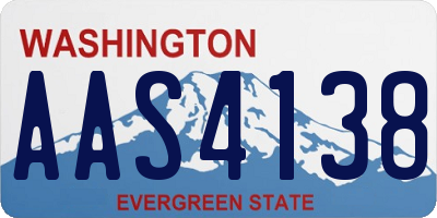 WA license plate AAS4138