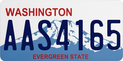 WA license plate AAS4165