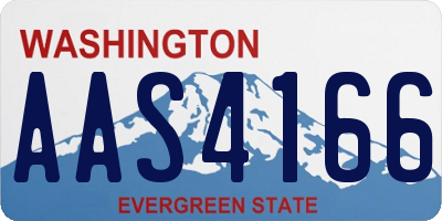 WA license plate AAS4166