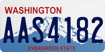 WA license plate AAS4182
