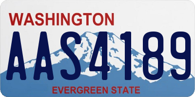 WA license plate AAS4189