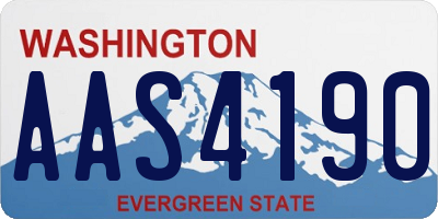 WA license plate AAS4190