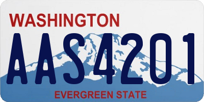 WA license plate AAS4201