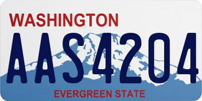 WA license plate AAS4204