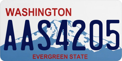 WA license plate AAS4205