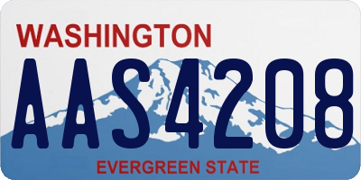 WA license plate AAS4208