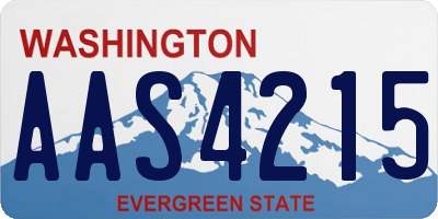 WA license plate AAS4215