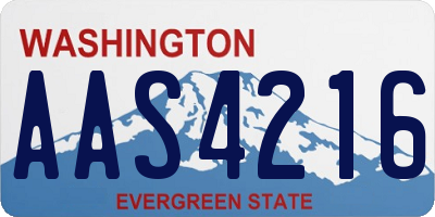 WA license plate AAS4216