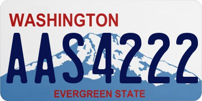 WA license plate AAS4222