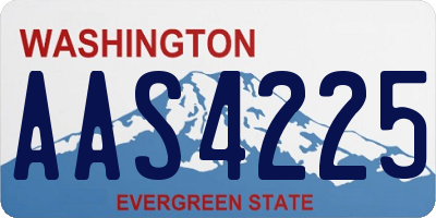 WA license plate AAS4225