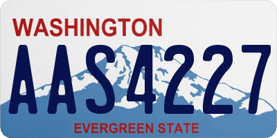WA license plate AAS4227