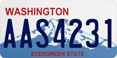 WA license plate AAS4231