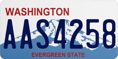 WA license plate AAS4258