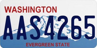 WA license plate AAS4265