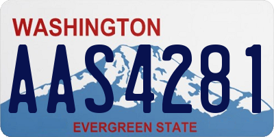 WA license plate AAS4281