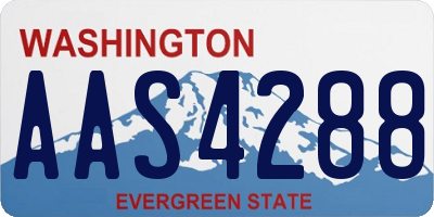 WA license plate AAS4288