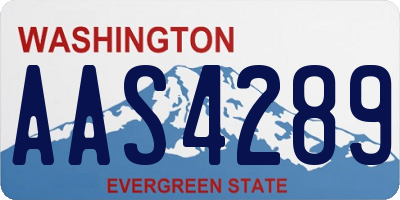 WA license plate AAS4289