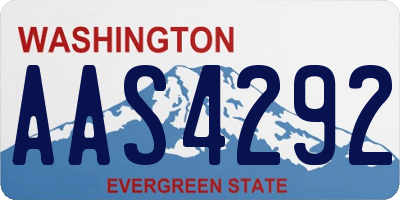 WA license plate AAS4292