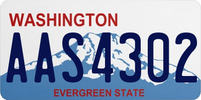 WA license plate AAS4302