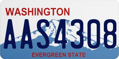 WA license plate AAS4308