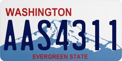 WA license plate AAS4311