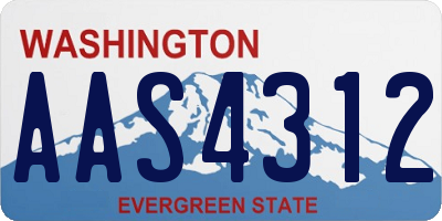 WA license plate AAS4312