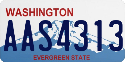 WA license plate AAS4313