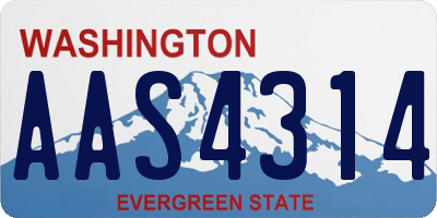 WA license plate AAS4314