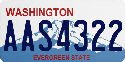 WA license plate AAS4322