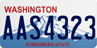 WA license plate AAS4323