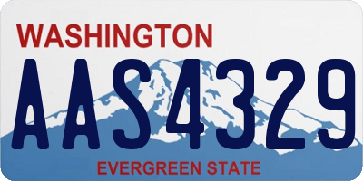 WA license plate AAS4329