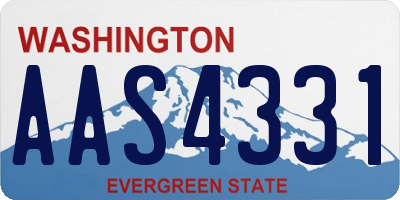 WA license plate AAS4331