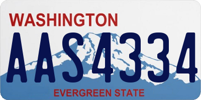 WA license plate AAS4334