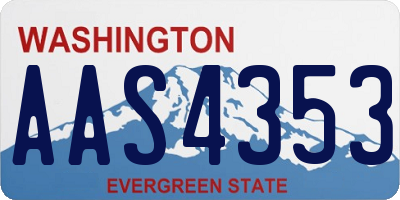WA license plate AAS4353