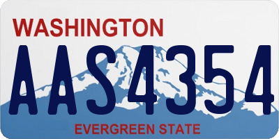WA license plate AAS4354