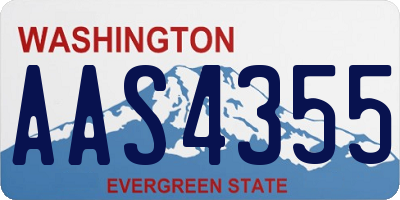 WA license plate AAS4355