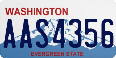 WA license plate AAS4356