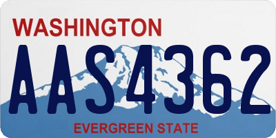 WA license plate AAS4362